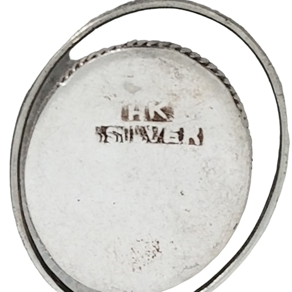 1940s STERLING SILVER & MOTHER OF PEARL HONG KONG SCREW BACK DROP EARRINGS - Picture 5 of 5